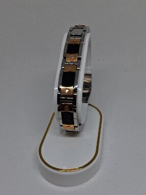 Metro Two-Tone Black and Gold Men’s Bracelet